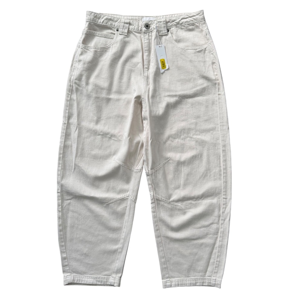 Every Off White High Rise‎ Barrel Leg Cotton Lyocell Jeans Size 14 EV6207PFD